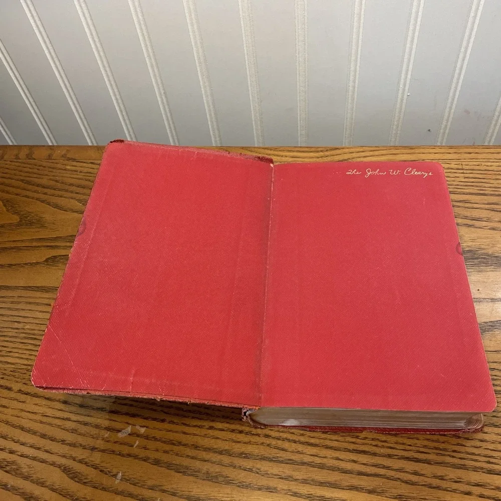 HOLY BIBLE - RSV Revised Standard Version, Vtg 1953 World Red Morocco Leather